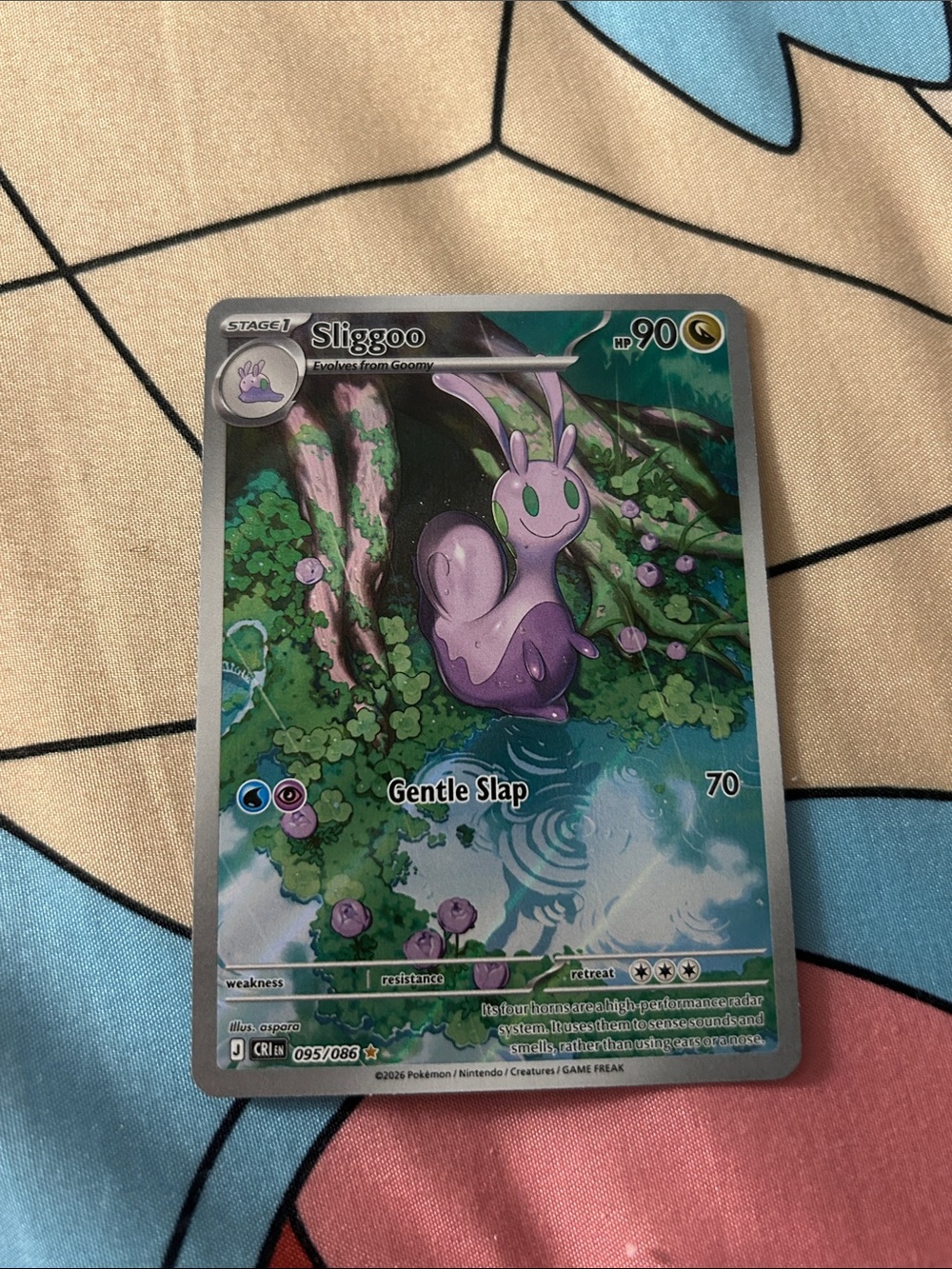 Pokemon Sliggoo Card - Purple & Green